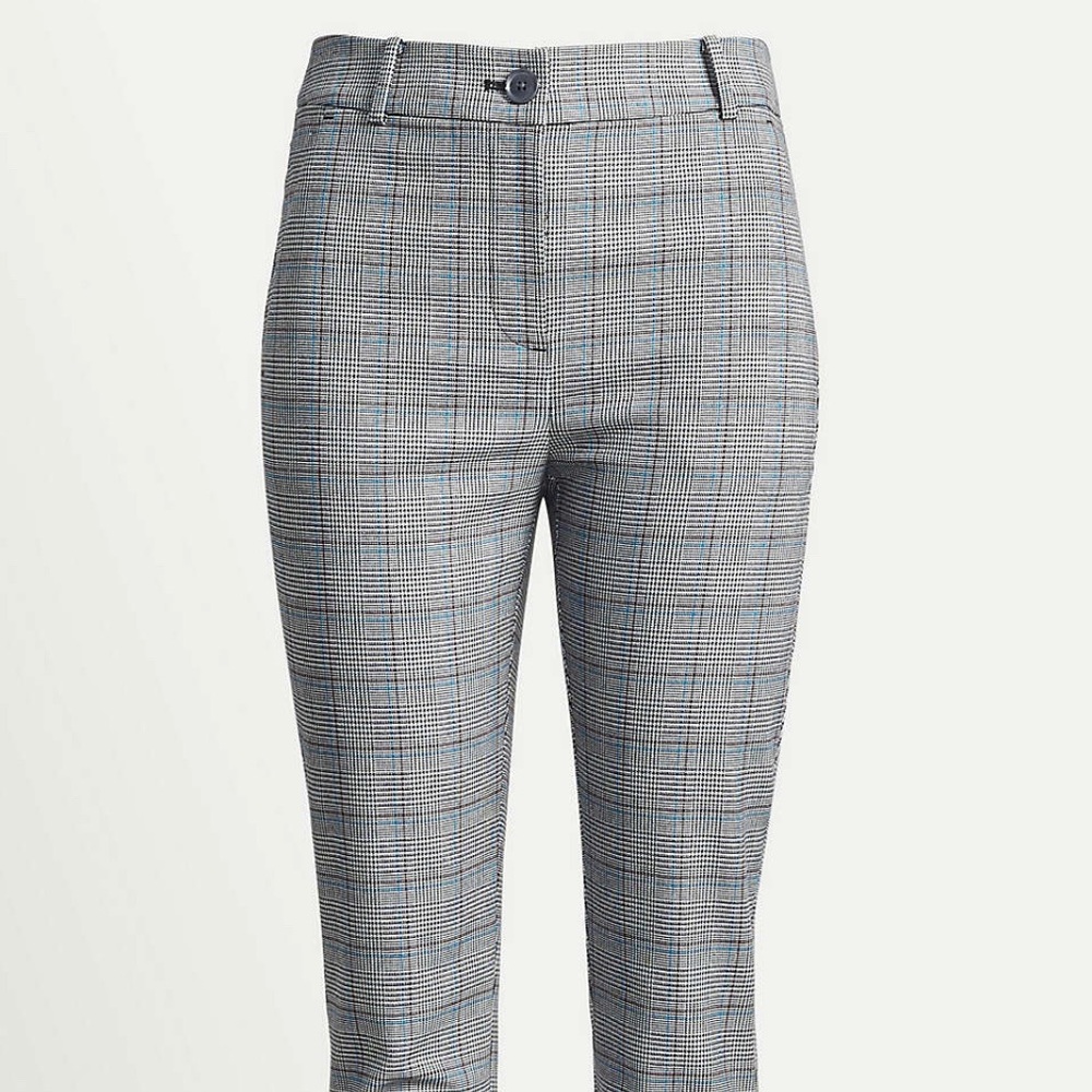 Loft petite plaid skinny ankle pants